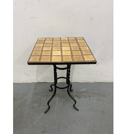 Ceramic Top with Dark Wrought Iron Side Table