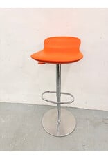 Orange and Chrome Adjustable Bar Stools
