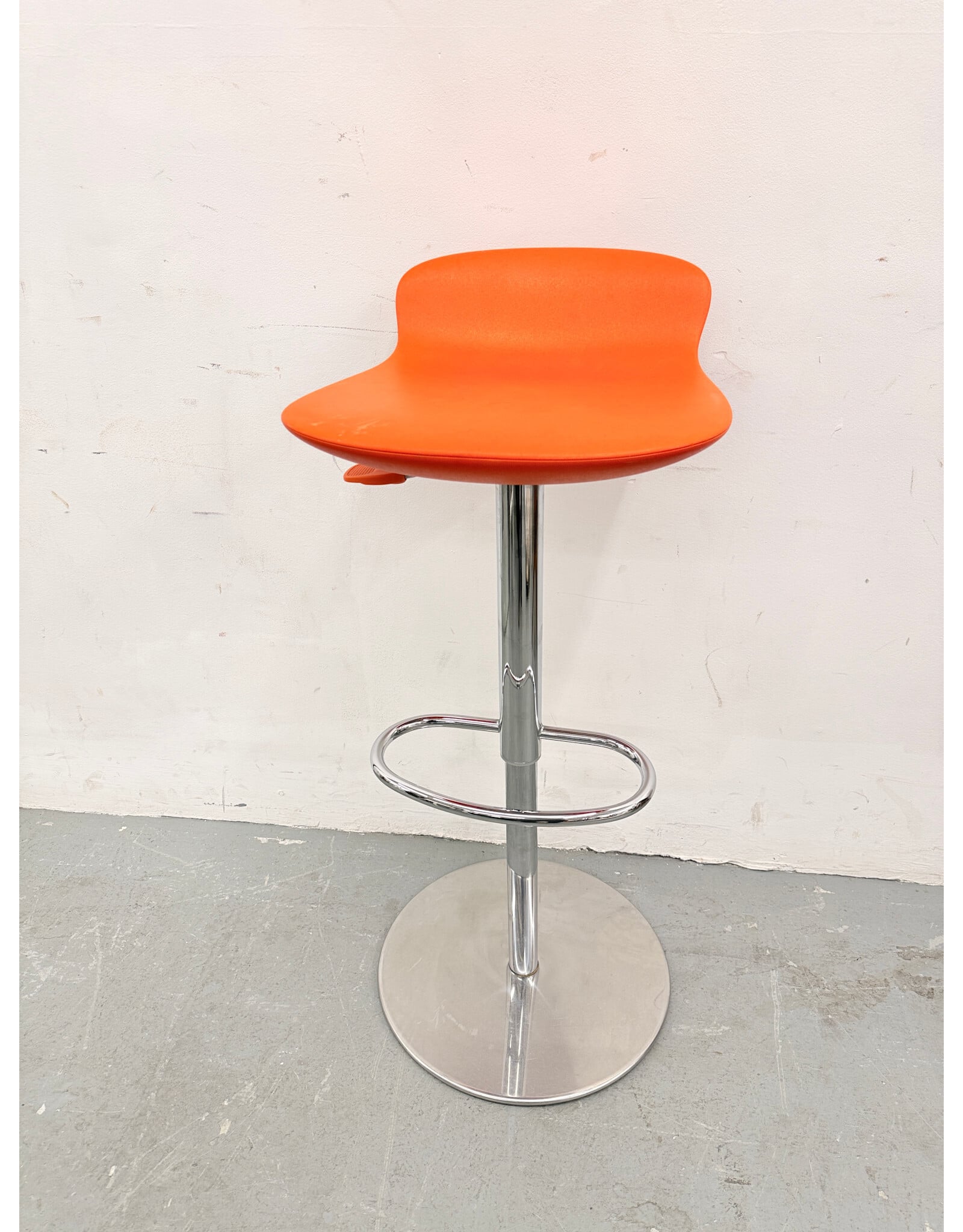 Orange and Chrome Adjustable Bar Stools