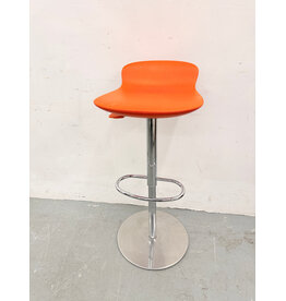 Orange and Chrome Adjustable Bar Stools