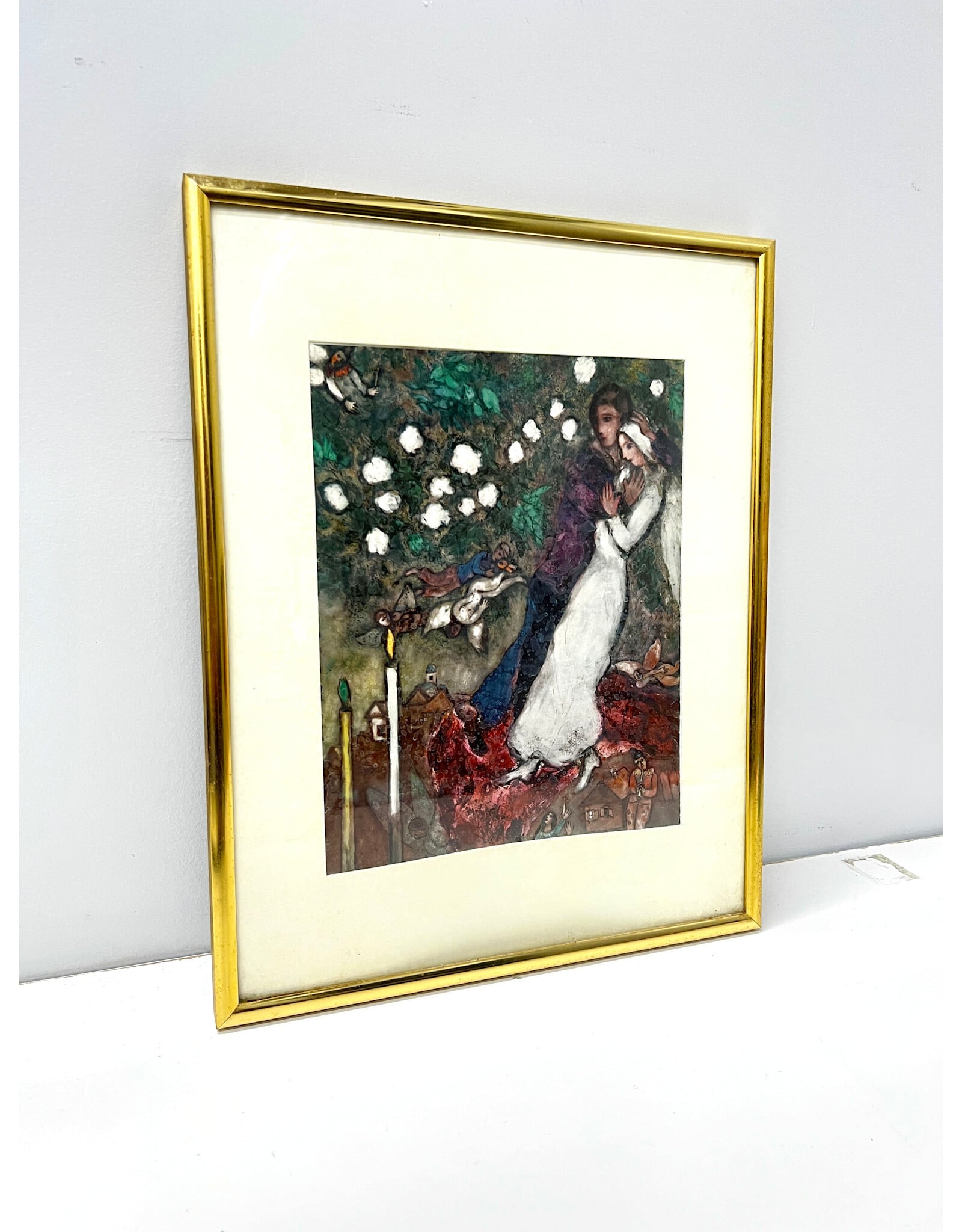 The Three Candles by Marc Chagall, framed print