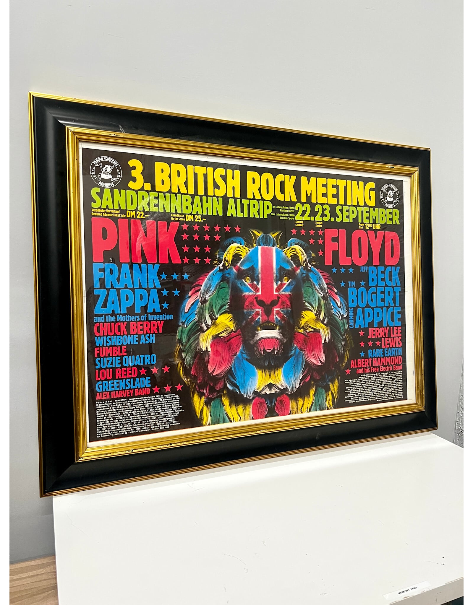 Framed Vintage British Rock Meeting Festival Poster, 1973