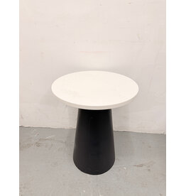White Marble Geometric Side Table