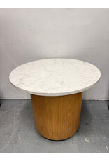 Marble and Oak Side Table