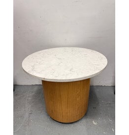 Marble and Oak Side Table