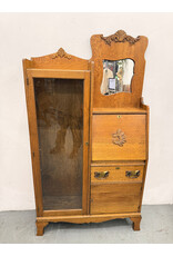 Antique Victoria Tiger Oak Side by Side Secretary Bookcase