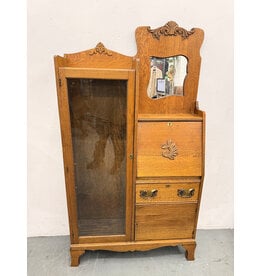 Antique Victoria Tiger Oak Side by Side Secretary Bookcase