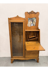 Antique Victoria Tiger Oak Side by Side Secretary Bookcase