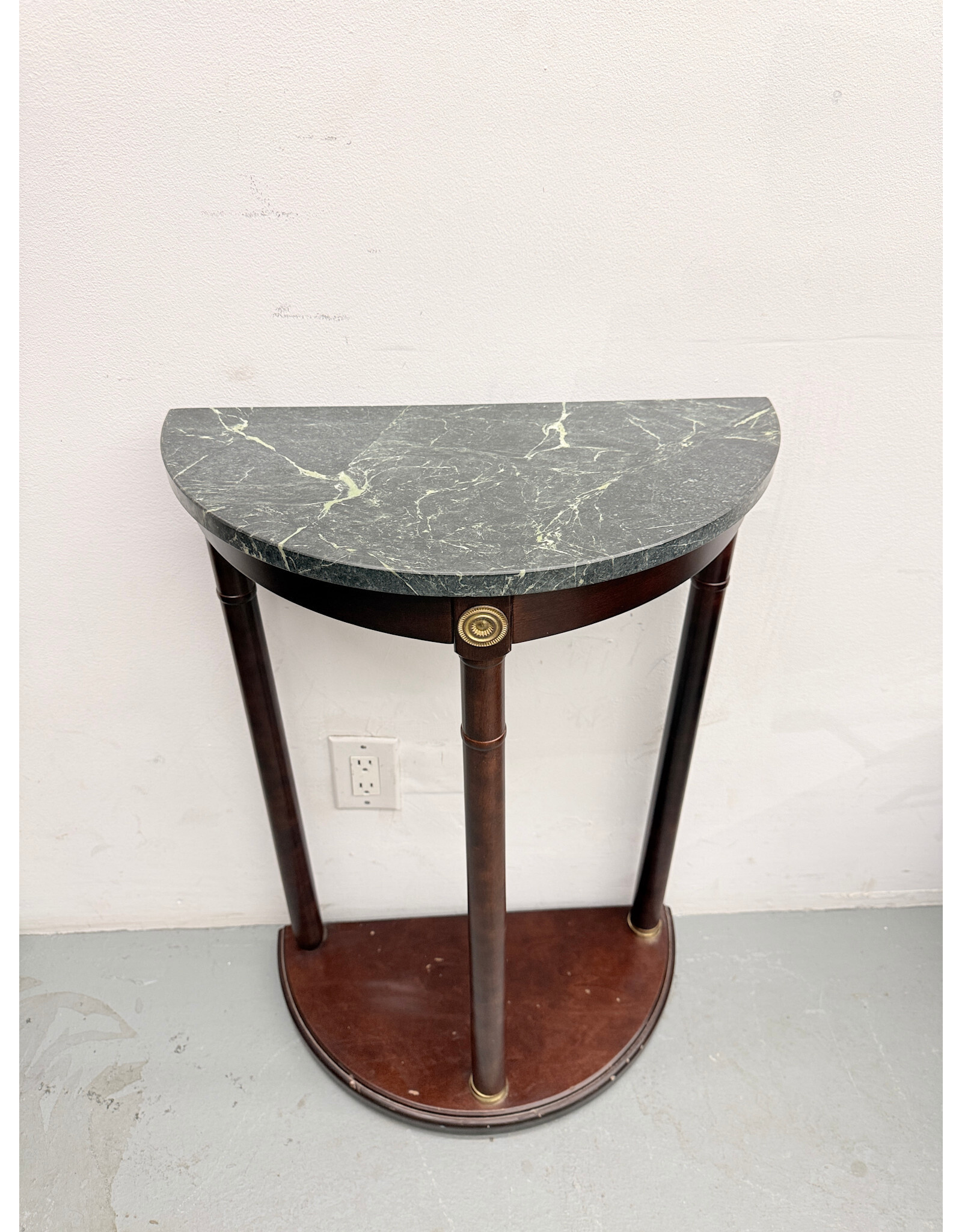 Half Moon Console Table features Green Marble Top