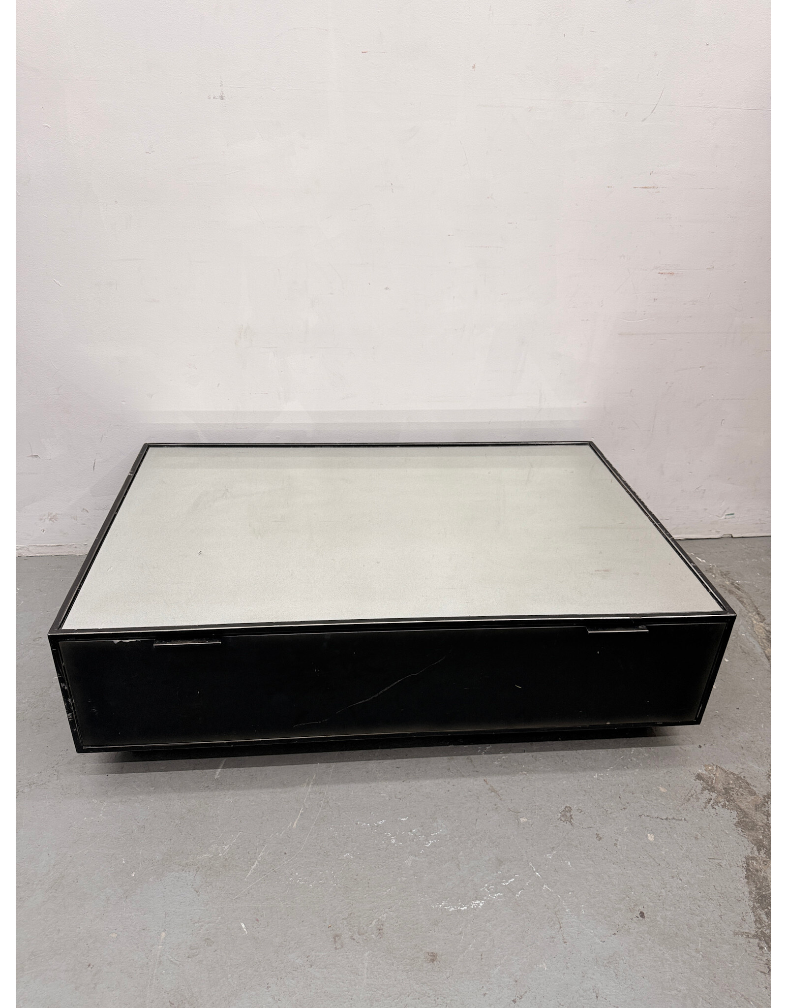 Restoration Hardware large Rectangular Coffee Table with Glass Top