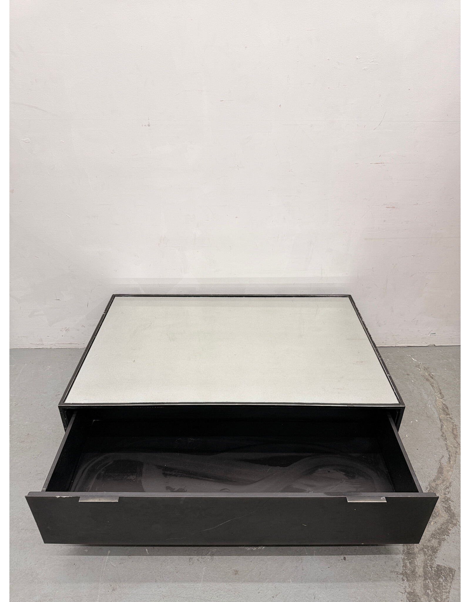 Restoration Hardware large Rectangular Coffee Table with Glass Top