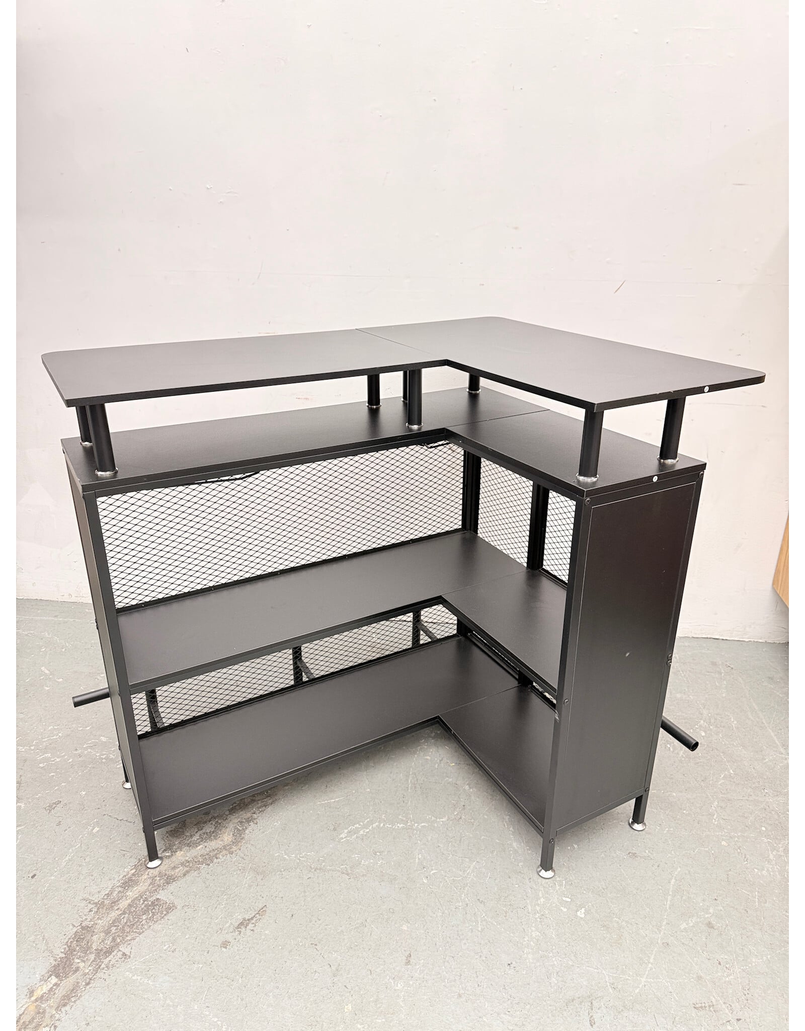 Modern Black L-Shape Bar Unit