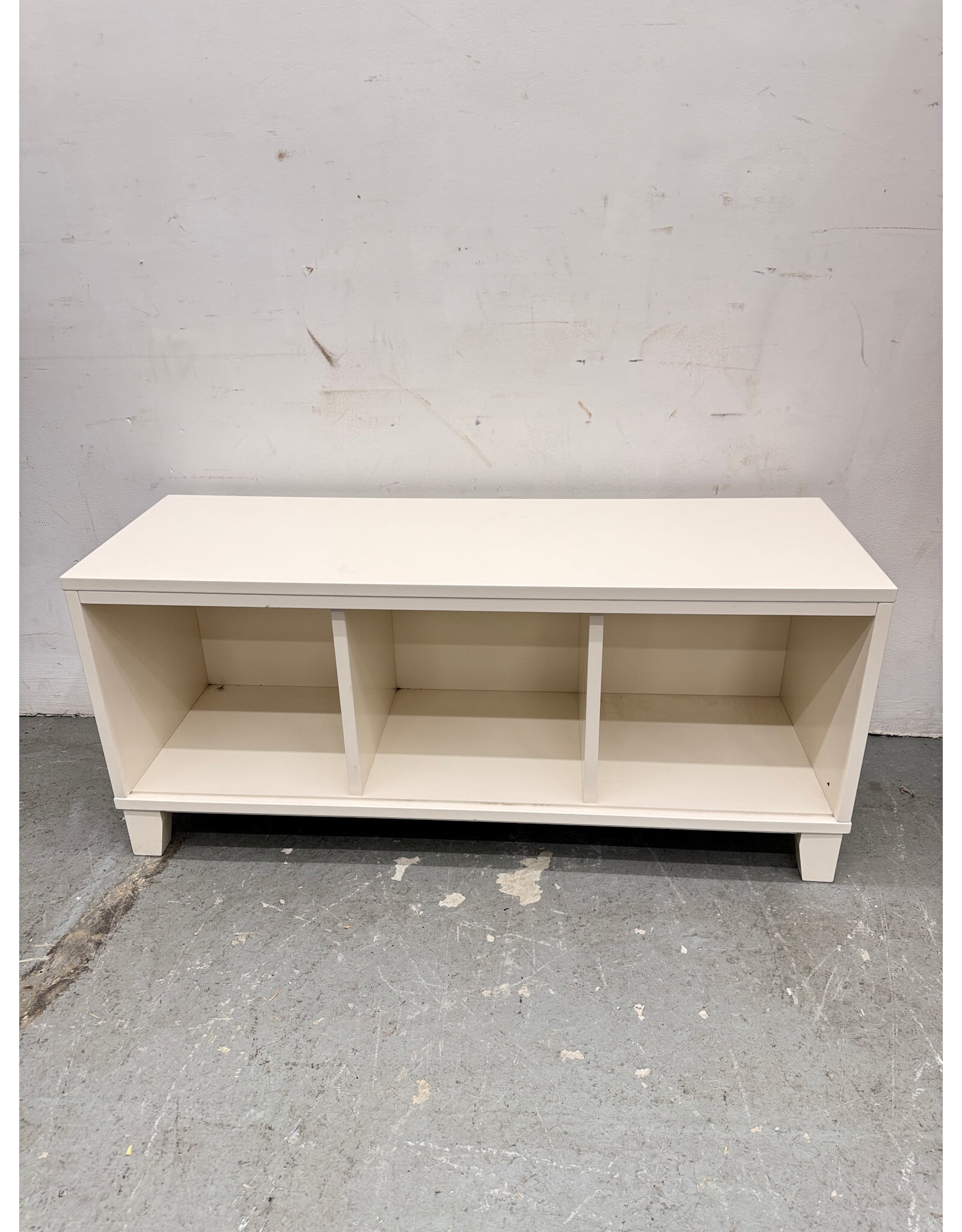 White Low 3-Cubby Shelf