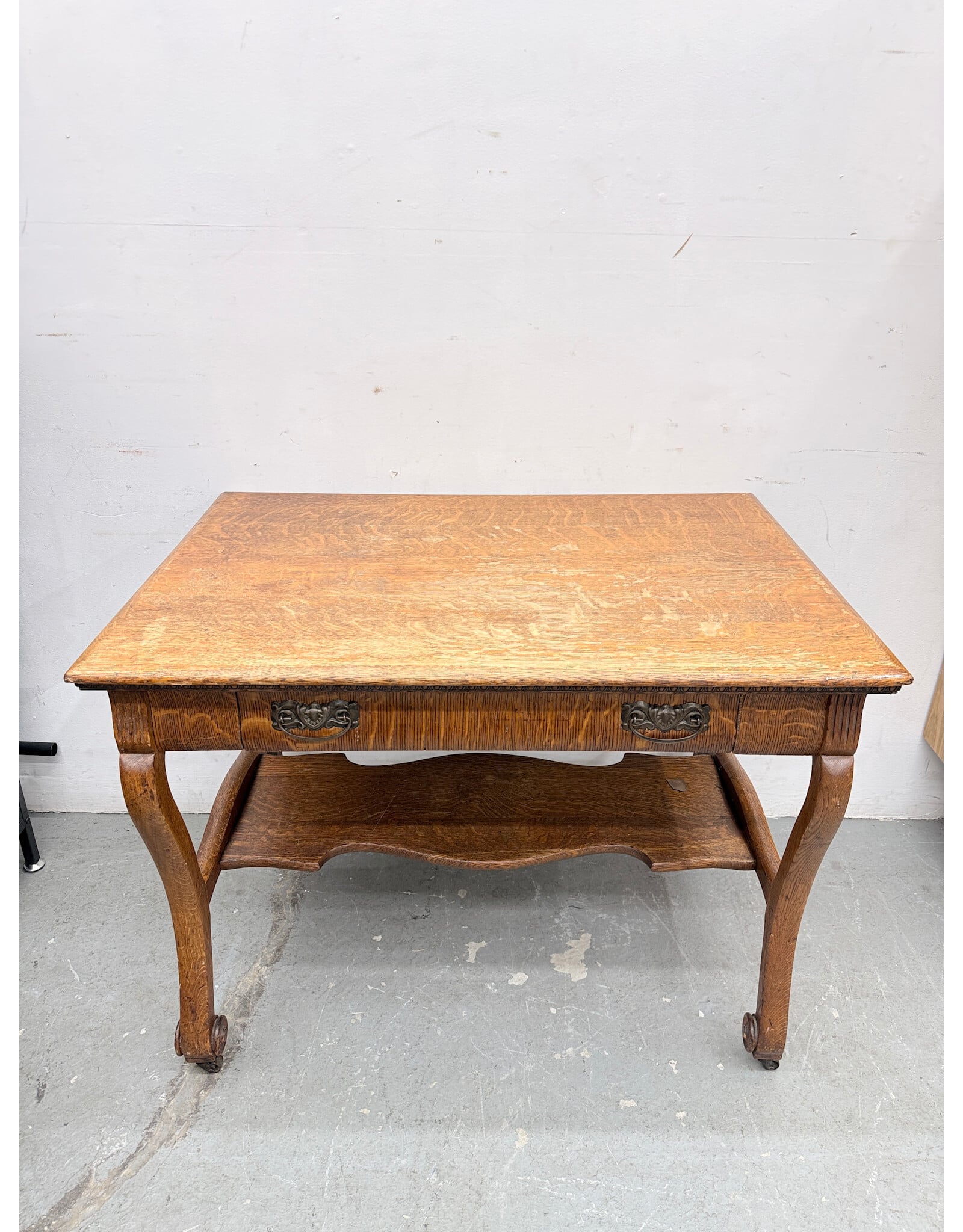 Antique Oak Library Table