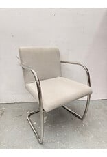 Van Der Rohe Style Cloth and Chrome Cantilever Chair
