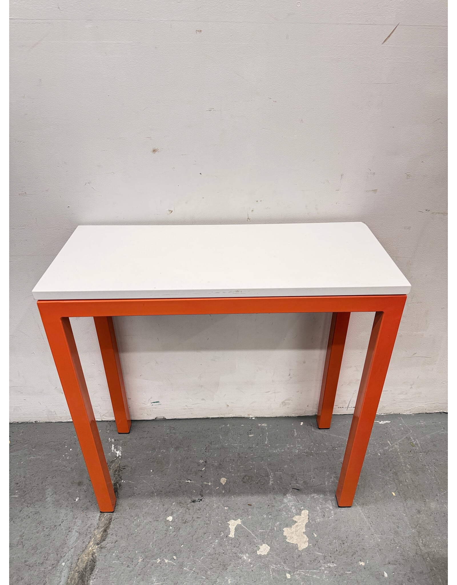 Modern White Top with Orange Base Entryway Table