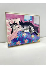 Cat in the Bed from Kliban's Cats, framed print