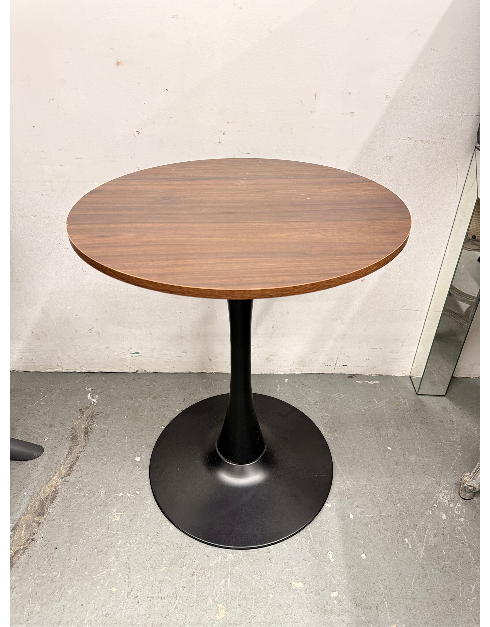 Wood and Black Mini Tulip Table