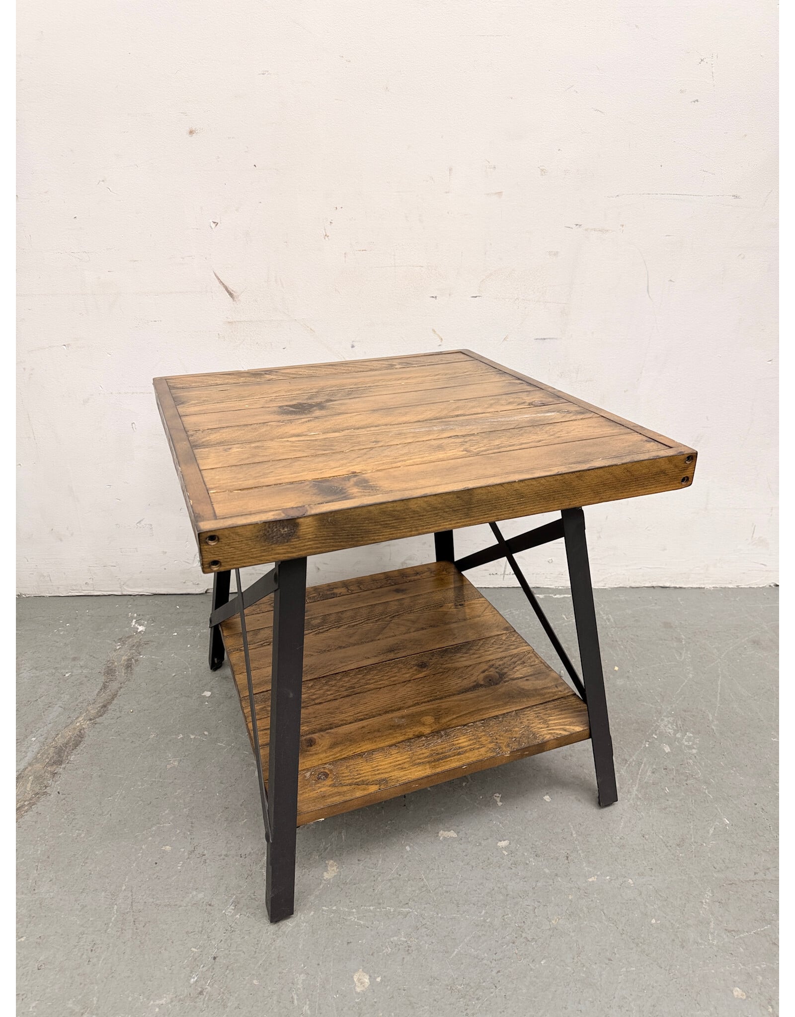 Rustic Wood End Table