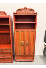 Faux Bamboo Red Finish Wardrobe (Pieces Priced Individually)