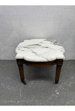 Antique Victorian Rolling Italian Marble Side Table