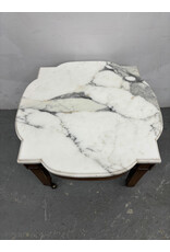 Antique Victorian Rolling Italian Marble Side Table