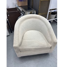 Fuzzy Swivel Barrel Accent Chair