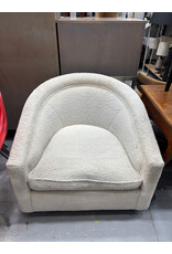 Fuzzy Swivel Barrel Accent Chair