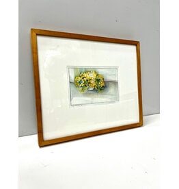 Study, Golden Mums, sgnd Simon D, framed mixed media