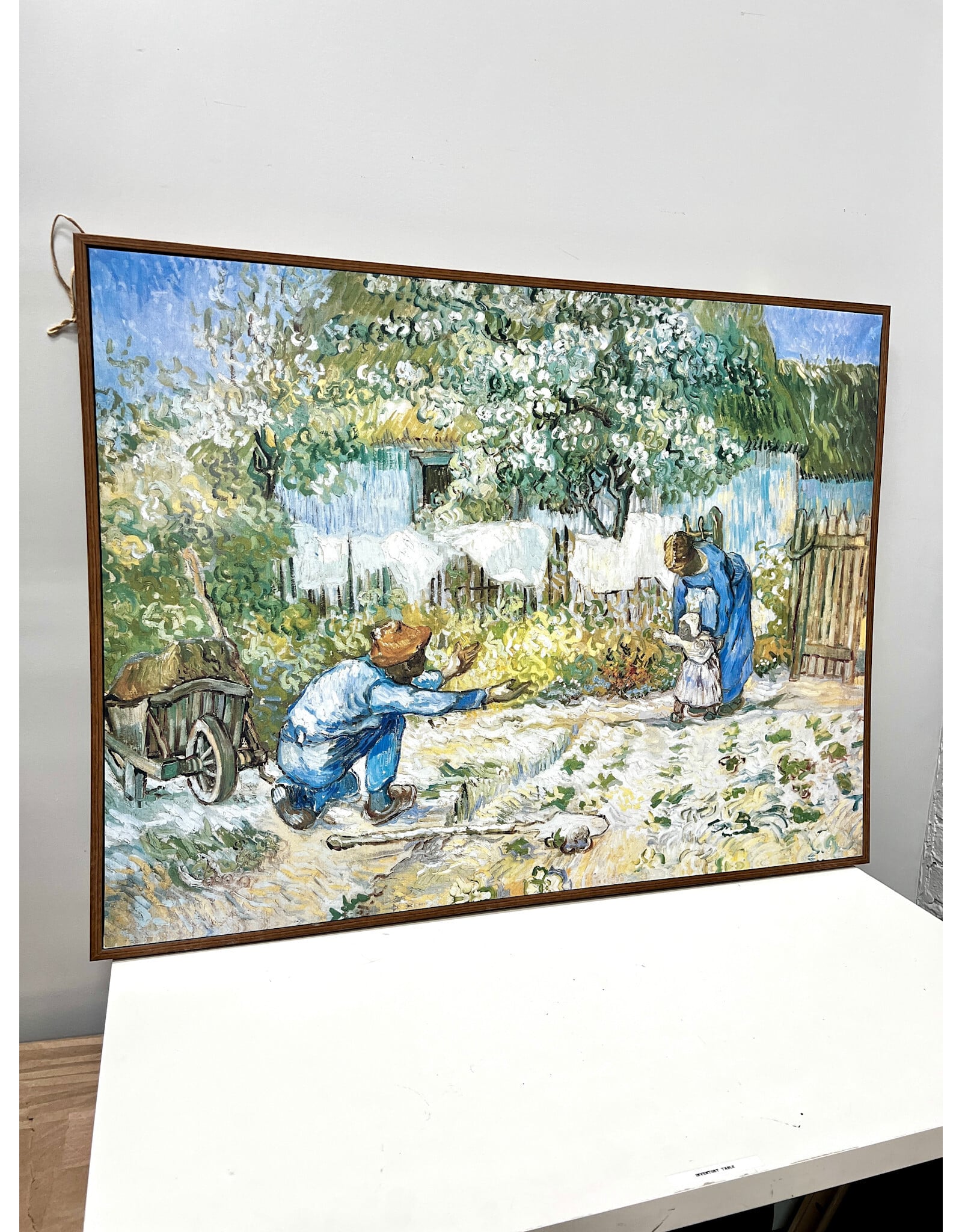 First Steps, after Millet by Vincent Van Gogh, framed print on canvas