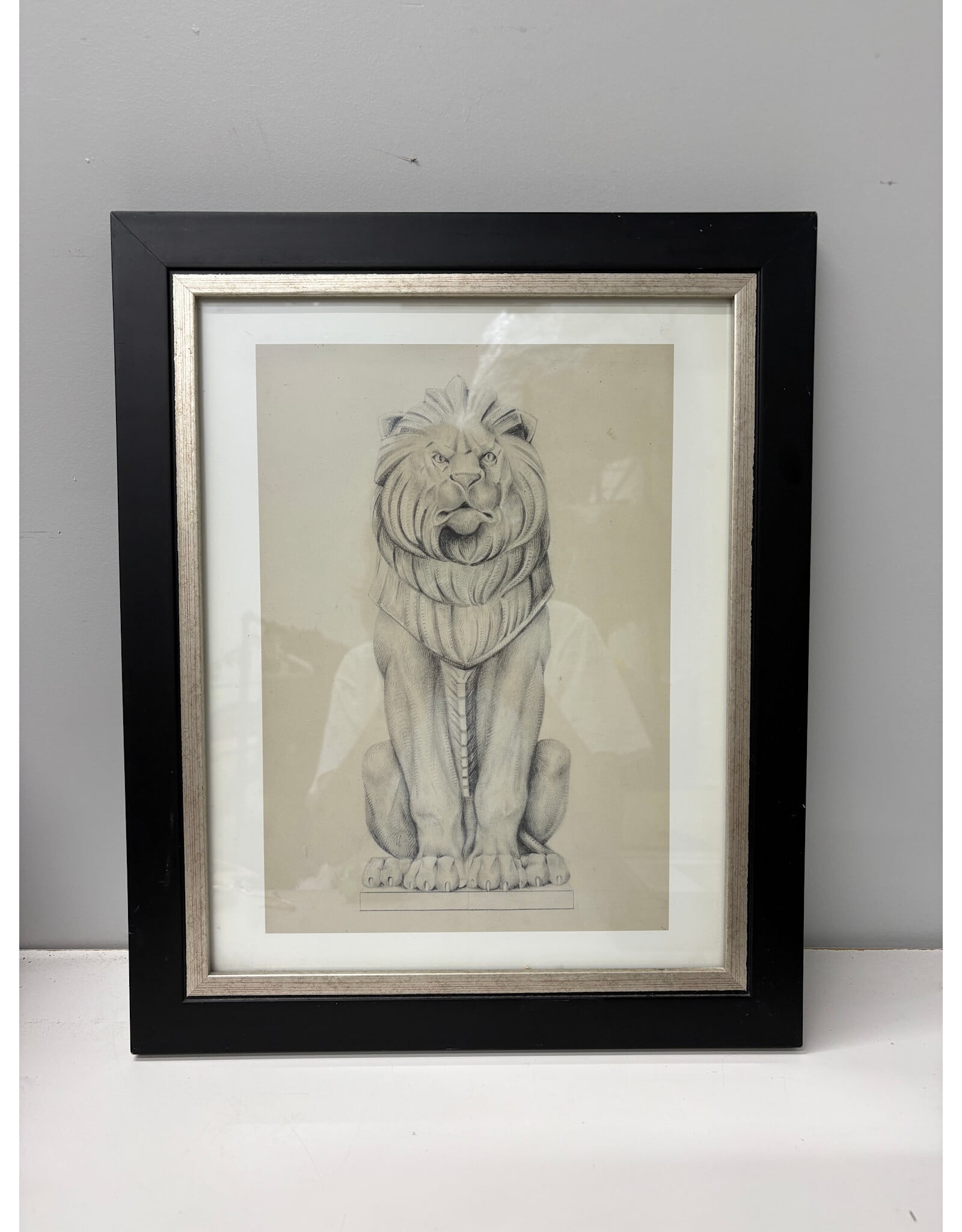 Lion for the Natural History Museum, framed print, by Alfred Waterhouse (1830-1905)