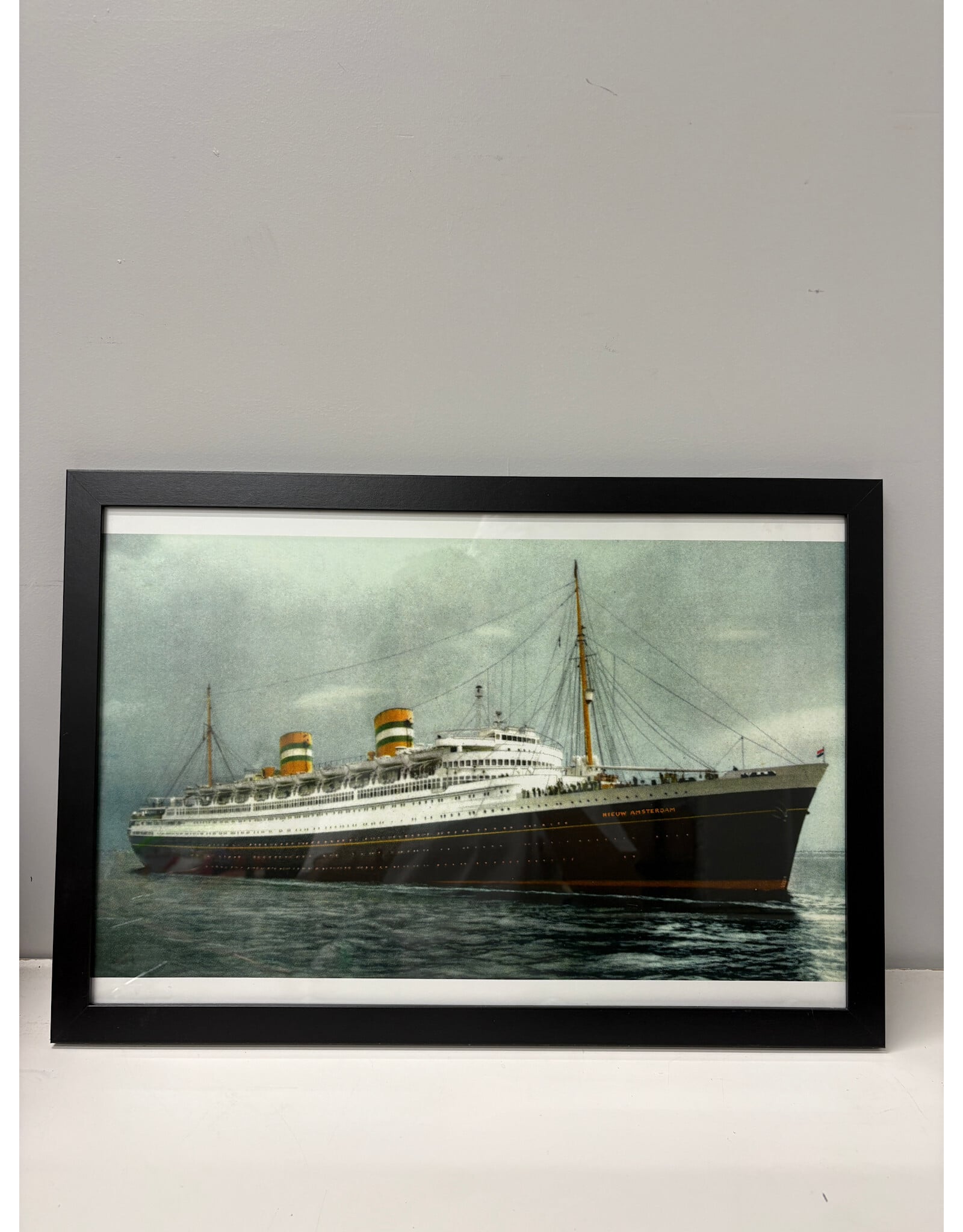 SS Nieuw Amsterdam Ship 1954, framed print