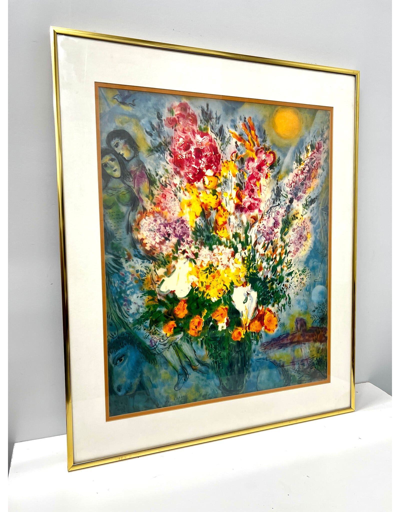 Bouquet of Flowers by Marc Chagall, framed print