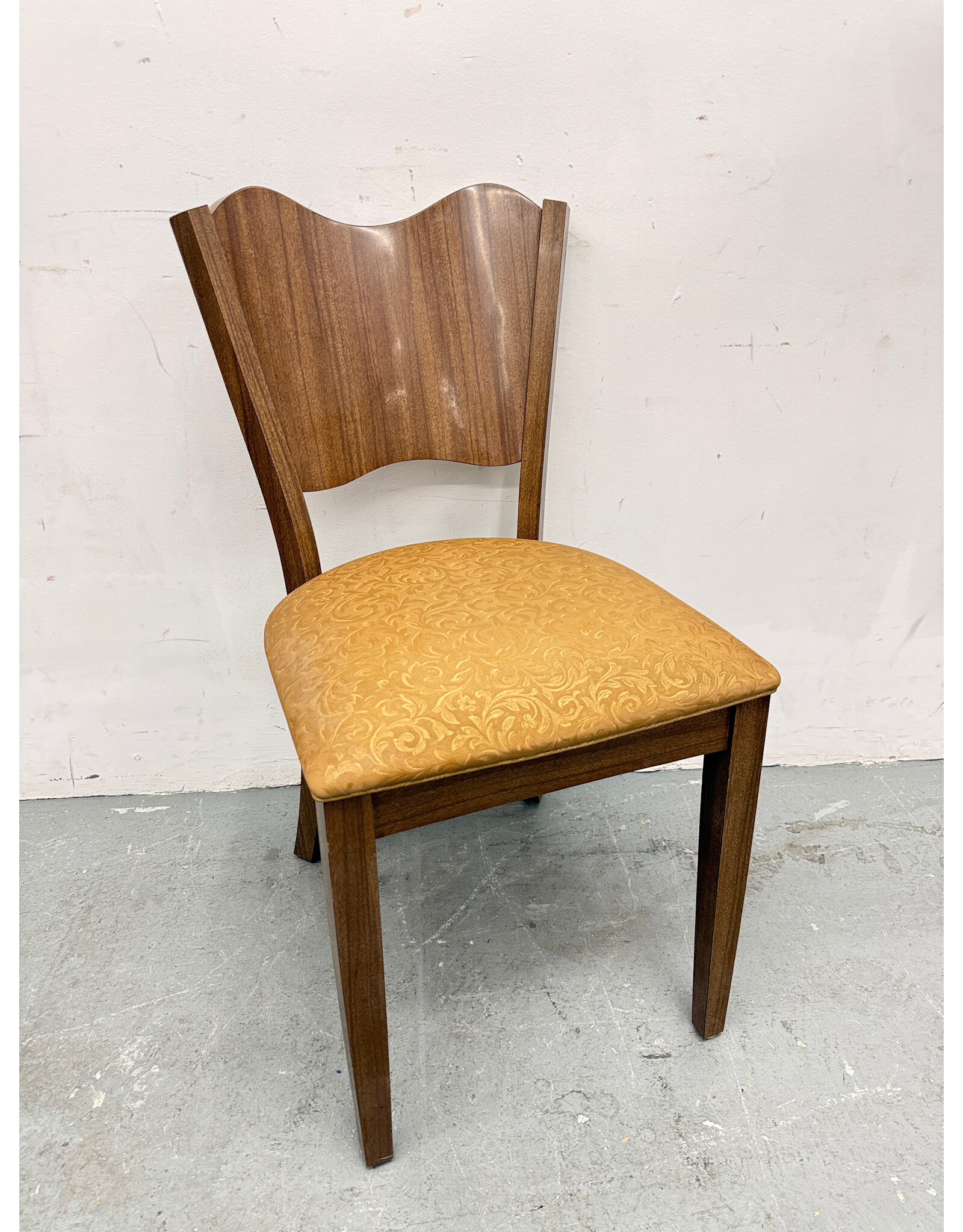 Vintage 1950s Style Art Deco Dining Chair with Mustache Back