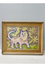 A Cat Full of Whimsy, watercolor on paper, sgnd H.E.