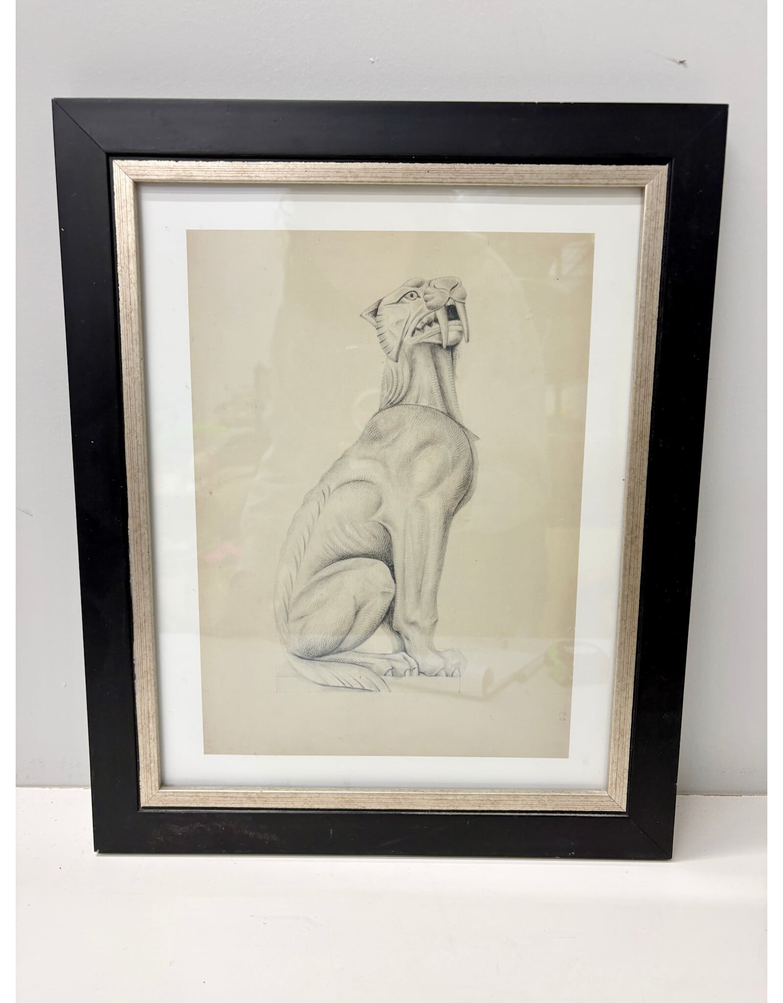 Panther Illustration for Natural History Museum London, framed print, by Alfred Waterhouse