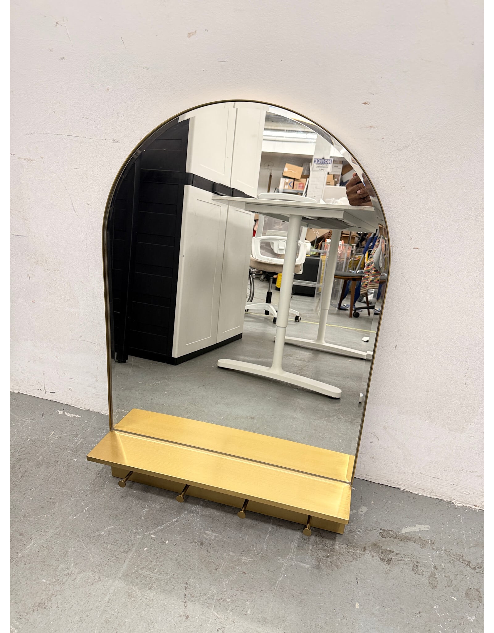 Gold Shelf Entryway Mirror