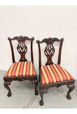 Chippendale Revival Mahogany Striped Dining Chair