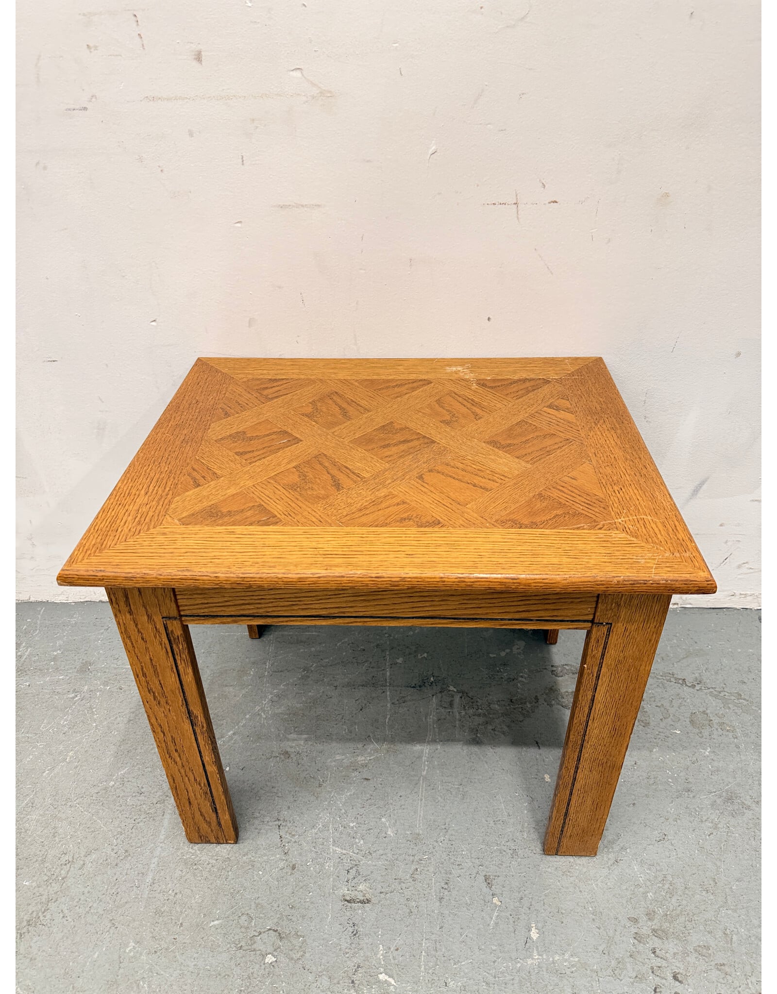 MCM Side Table with Parquet Oak Top