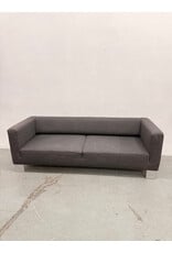 Green Cutout Sofa in Upholstered Charcoal Gray