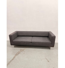 Green Cutout Sofa in Upholstered Charcoal Gray