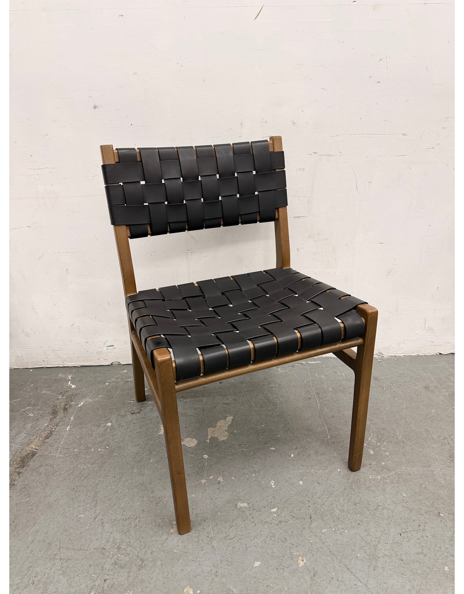 Williams Sonoma Black Faux Leather Dining Chair