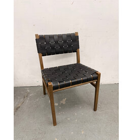 Williams Sonoma Black Faux Leather Dining Chair
