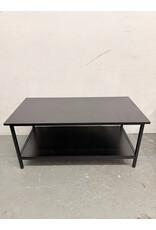 Low Black Coffee Table with Shelf Storage