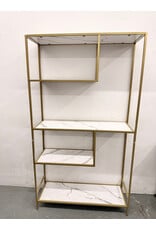 Faux Marble & Gold Frame Display Shelf