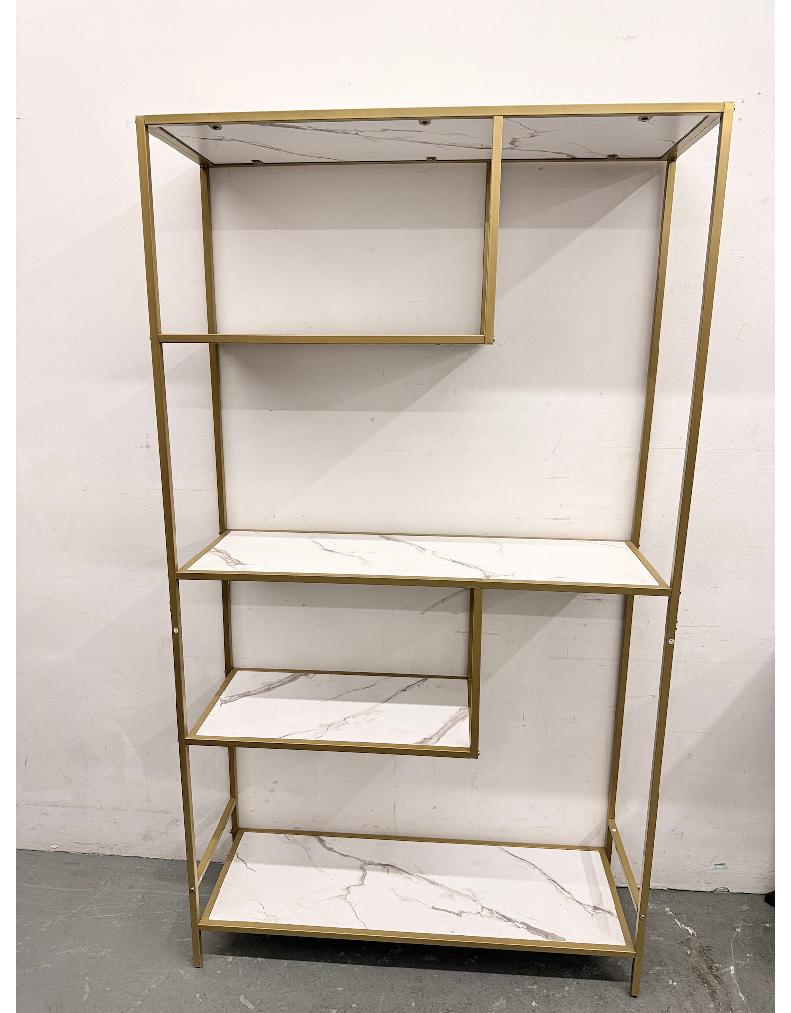 Faux Marble & Gold Frame Display Shelf