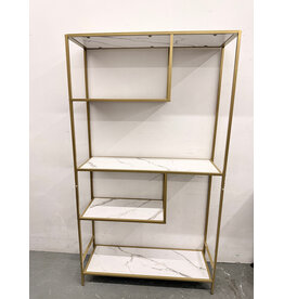 Faux Marble & Gold Frame Display Shelf