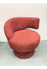 Modern Swivel Barrel Red Lounge Chair