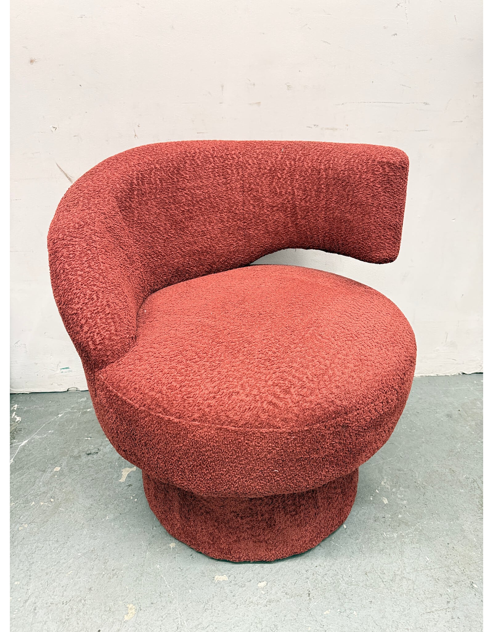 Modern Swivel Barrel Red Lounge Chair