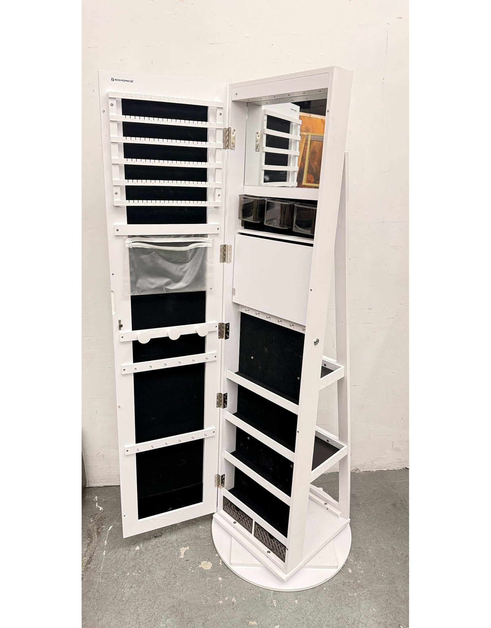 Modern Swivel-360 Mirror with Multi-Function Storage